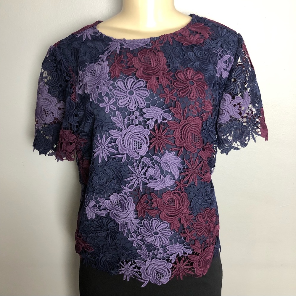 NWT 424 Fifth Floral Lace Top